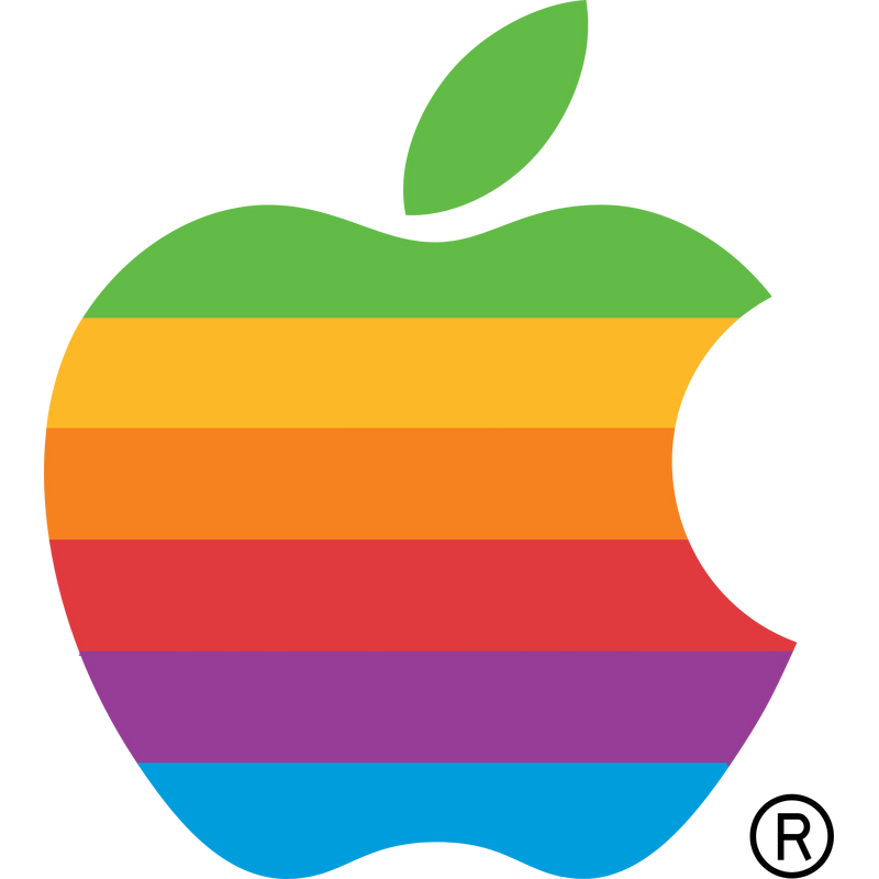 Apple Computer Rainbow Logo PNG Vector  PNG