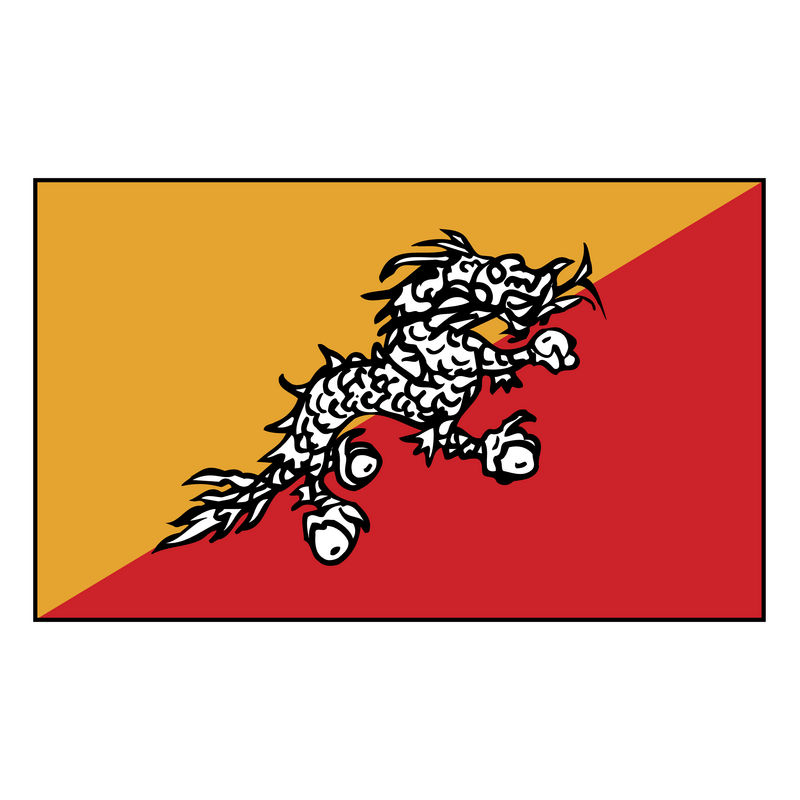 Flag of Bhutan 标志 PNG Vector  PNG